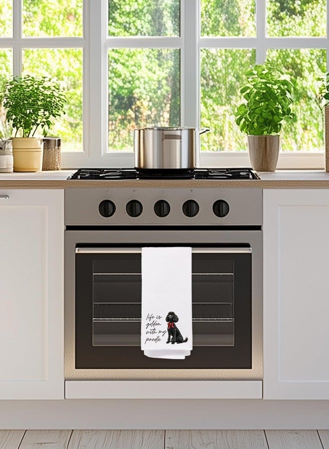 BitKan Black Goldendoodle Hand Towels for Bathroom - Golden Doodle Poodle Kitchen Dish Tea Towels, Goldendoodle Dog Mom Gifts for Dog Lovers/Women, Golden Doodle Gifts for Mothers Day/Christmas - Image 3